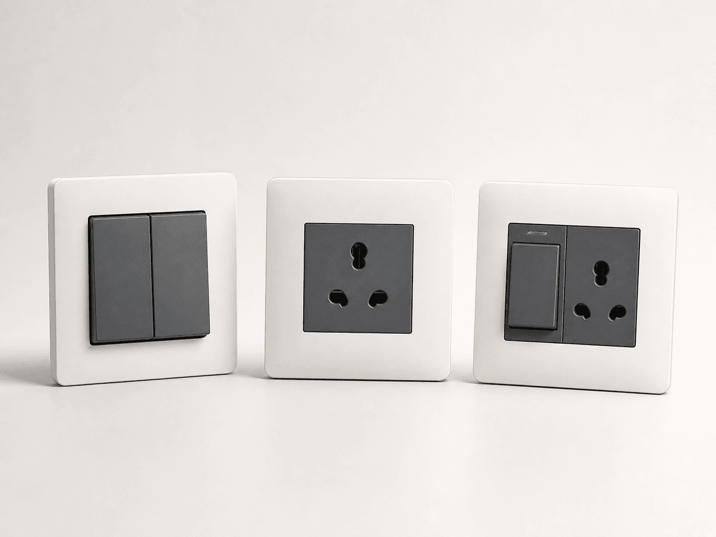 Modular electrical switches and socket panels